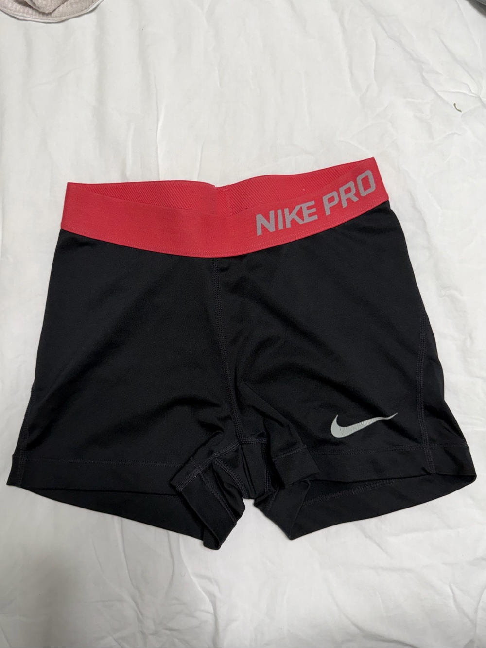 Nike Black Bike Shorts with Coral Waistband